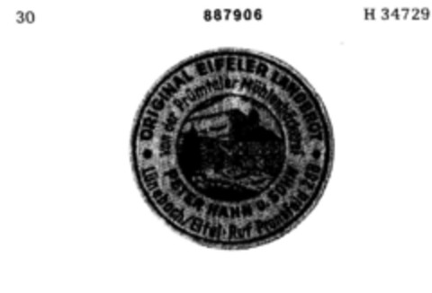 ORIGINAL EIFELDER LANDBROT PETER HAHN U.SOHN Logo (DPMA, 08/26/1970)