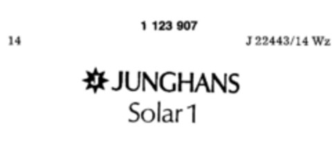 JUNGHANS Solar 1 Logo (DPMA, 04.12.1987)