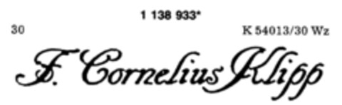 F. Cornelius Klipp Logo (DPMA, 21.02.1989)