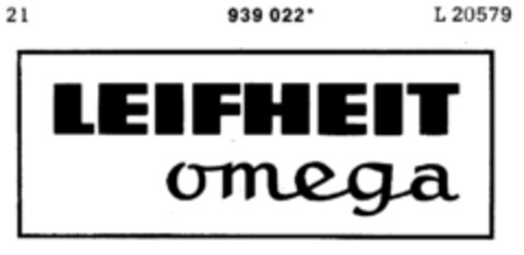 LEIFHEIT omega Logo (DPMA, 08.08.1975)