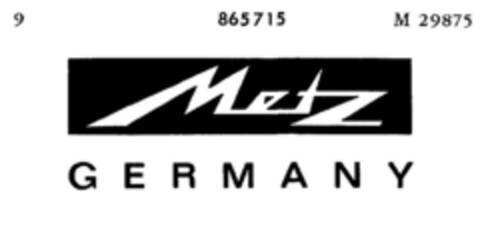 Metz GERMANY Logo (DPMA, 27.07.1968)