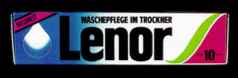 NEUHEIT WÄSCHEPFLEGE IM TROCKNER Lenor Logo (DPMA, 12.06.1986)