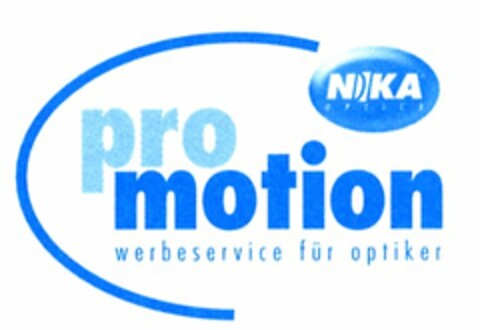 NIKA promotion werbeservice für optiker Logo (DPMA, 29.12.2003)