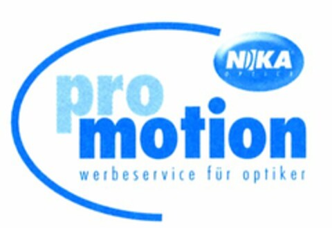 NIKA promotion werbeservice für optiker Logo (DPMA, 12/29/2003)