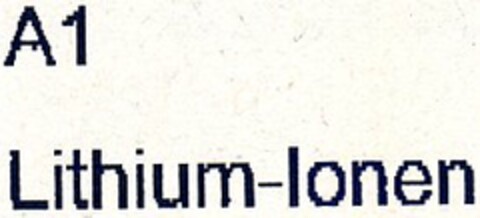 A1 Lithium-Ionen Logo (DPMA, 12.06.2006)