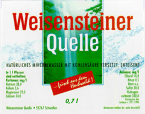 Weisensteiner Quelle Logo (DPMA, 22.02.1995)