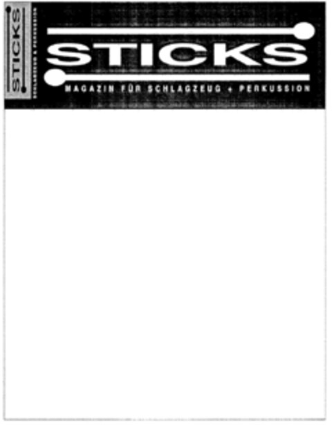 STICKS MAGAZIN FÜR SCHLAGZEUG + PERKUSSION Logo (DPMA, 31.01.1996)