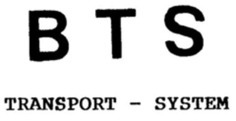 BTS TRANSPORT - SYSTEM Logo (DPMA, 26.03.1998)