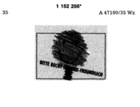 BITTE RECHT UMWELT-FREUNDLICH Logo (DPMA, 14.10.1989)