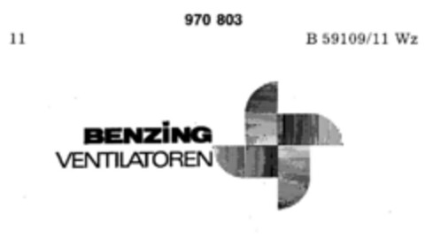 BENZING VENTILATOREN Logo (DPMA, 27.09.1977)