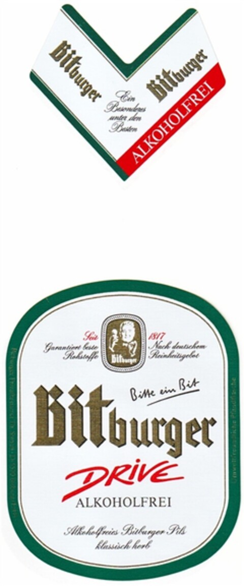 Bitburger DRIVE ALKOHOLFREI Logo (DPMA, 11/04/1992)