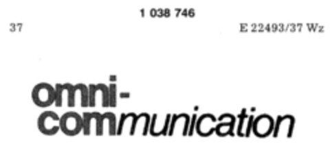 omni-communication Logo (DPMA, 30.09.1981)