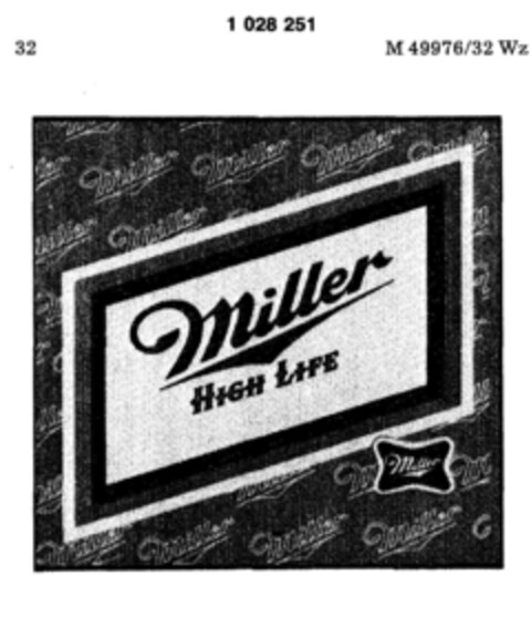 Miller HIGH LIFE Logo (DPMA, 12.06.1981)