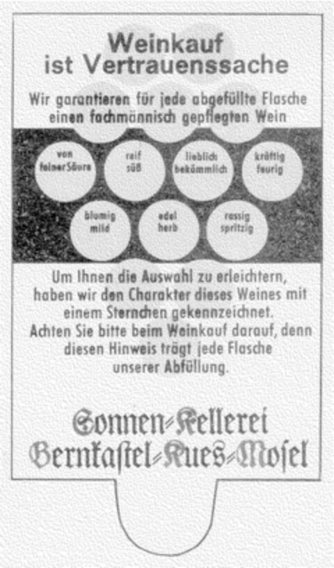 Weinkauf ist Vertrauenssache Logo (DPMA, 10/09/1964)