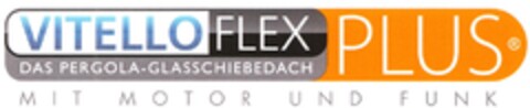 VITELLOFLEX PLUS DAS PERGOLA-GLASSCHIEBEDACH MIT MOTOR UND FUNK Logo (DPMA, 01.04.2014)