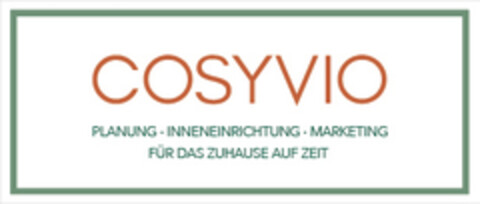 COSYVIO PLANUNG · INNENEINRICHTUNG · MARKETING FÜR DAS ZUHAUSE AUF ZEIT Logo (DPMA, 08/01/2019)