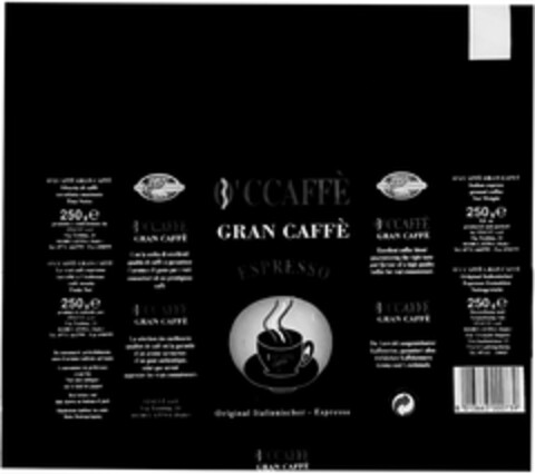 O'CCAFFE GRAN CAFFE ESPRESSO Logo (DPMA, 05.06.2003)
