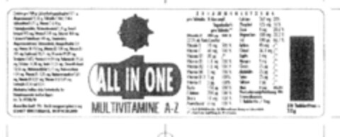 ALL IN ONE  MULTIVITAMINE  A-Z Logo (DPMA, 30.12.1997)