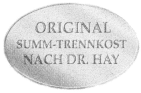 ORIGINAL SUMM-TRENNKOST NACH DR. HAY Logo (DPMA, 20.10.1999)