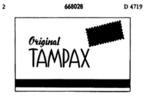 Original TAMPAX Logo (DPMA, 02/20/1954)