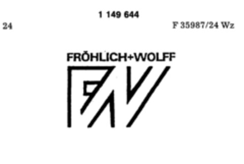 FRÖHLICH+WOLFF FW Logo (DPMA, 12.01.1988)