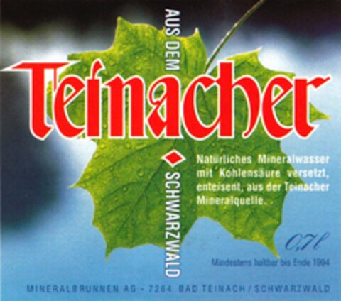 TEINACHER Logo (DPMA, 02/08/1992)