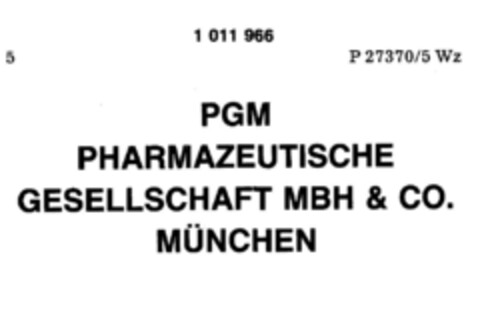 PGM PHARMAZEUTISCHE GESELLSCHAFT MBH & CO. MÜNCHEN Logo (DPMA, 12.06.1980)