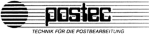 postec TECHNIK FÜR DIE POSTBEARBEITUNG Logo (DPMA, 11.06.1992)