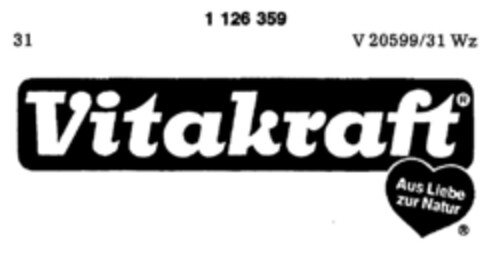 VITAKRAFT Logo (DPMA, 29.01.1988)