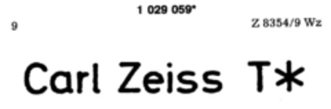 Carl Zeiss T* Logo (DPMA, 26.01.1982)