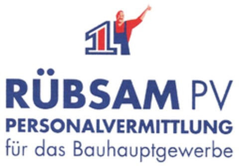 RÜBSAM PV PERSONALVERMITTLUNG für das Bauhauptgewerbe Logo (DPMA, 28.11.2014)