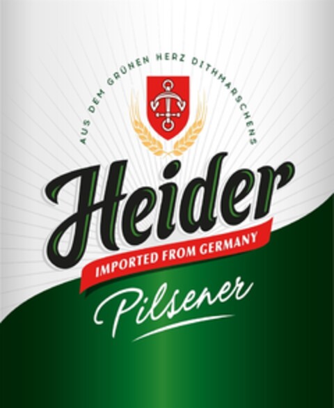 AUS DEM GRÜNEN HERZ DITHMARSCHENS Heider IMPORTED FROM GERMANY Pilsener Logo (DPMA, 11/03/2016)