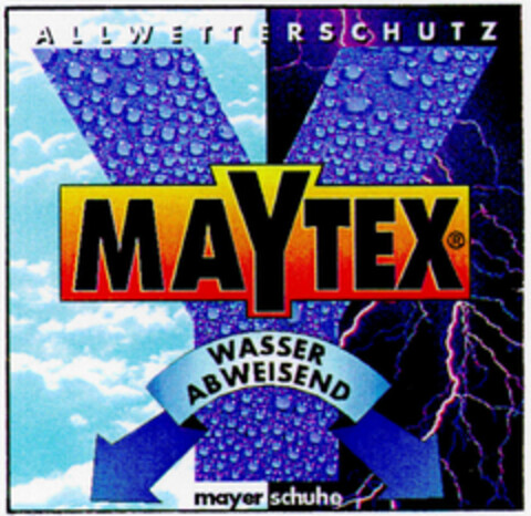 MAYTEX ALLWETTERSCHUTZ WASSERABWEISEND mayer schuhe Logo (DPMA, 05.03.1997)