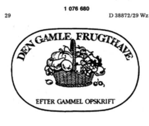 DEN GAMLE FRUGTHAVE EFTER GAMMEL OPSKRIFT Logo (DPMA, 03.09.1983)