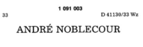 ANDRE NOBLECOUR Logo (DPMA, 27.06.1985)