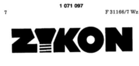 ZYKON Logo (DPMA, 04/26/1982)