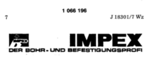 IMPEX DER BOHR- UND BEFESTIGUNGSPROFI Logo (DPMA, 10.05.1983)