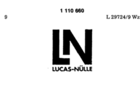 LN LUCAS-NÜLLE Logo (DPMA, 27.01.1987)