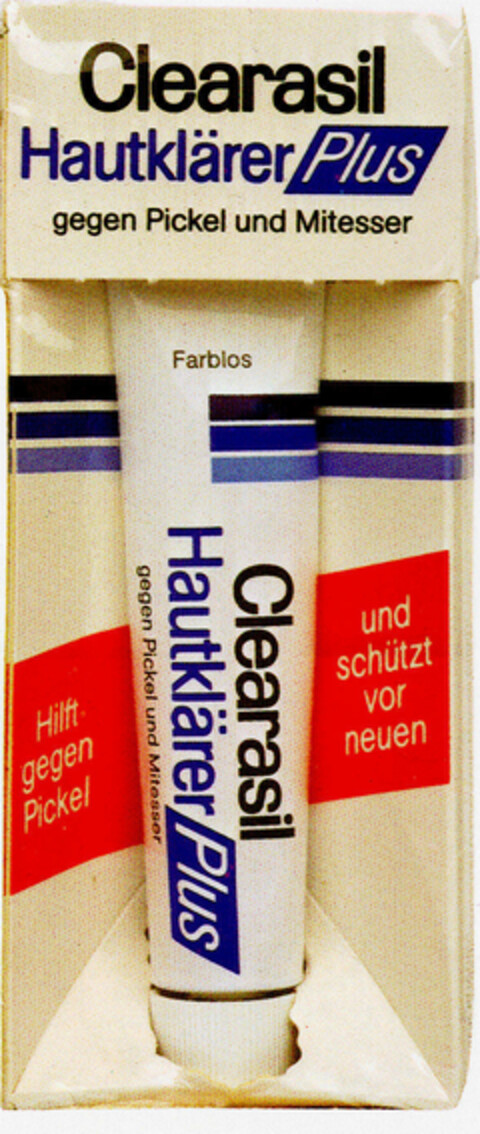 Clearasil Hautklärer Plus gegen Pickel und Mitesser Logo (DPMA, 07.07.1981)