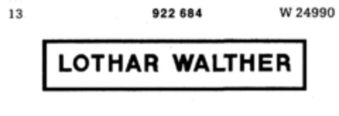 LOTHAR WALTHER Logo (DPMA, 23.05.1973)