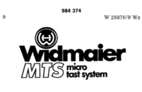 Widmaier MTS micro tast system Logo (DPMA, 09/01/1978)