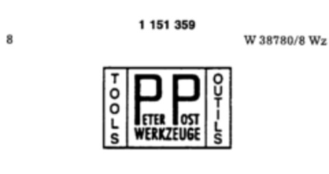 TOOLS PETER POST WERKZEUGE OUTLIS Logo (DPMA, 22.12.1988)