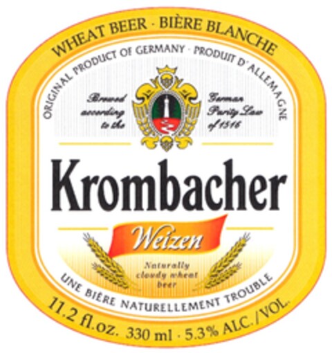 Krombacher Weizen Logo (DPMA, 02/14/2011)