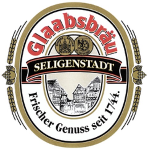 Glaabsbräu SELIGENSTADT Frischer Genuss seit 1744. Logo (DPMA, 11/23/2012)