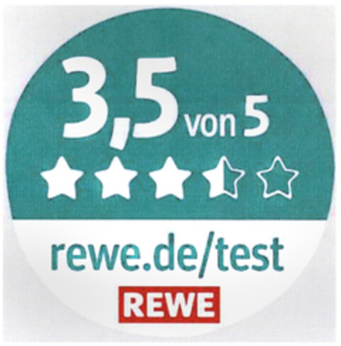 3,5 von 5 rewe.de/test REWE Logo (DPMA, 17.03.2021)
