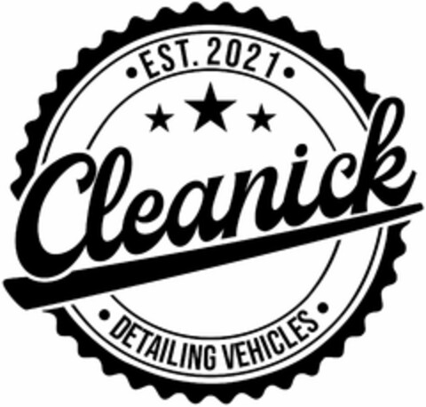 ·EST.2021· Cleanick ·DETAILING VEHICLES · Logo (DPMA, 08.03.2021)