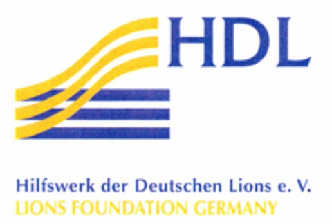 HDL Hilfswerk der Deutschen Lions e.V. LIONS FOUNDATION GERMANY Logo (DPMA, 27.07.2004)