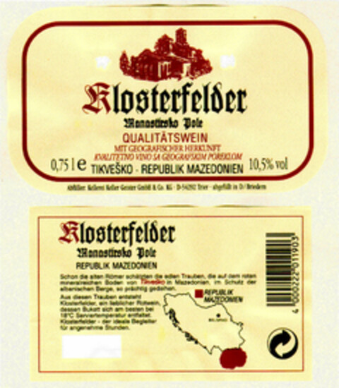 Klosterfelder Manastirsko Pole Logo (DPMA, 23.07.1996)