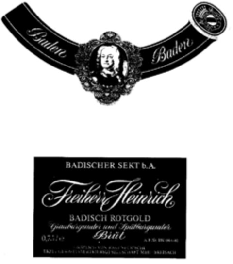 Freiherr Heinrich   Baden Baden Logo (DPMA, 19.11.1982)