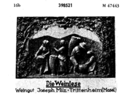 Die Weinlese Weingut Joseph Milz   Trittenheim (Mosel) Logo (DPMA, 08.11.1928)